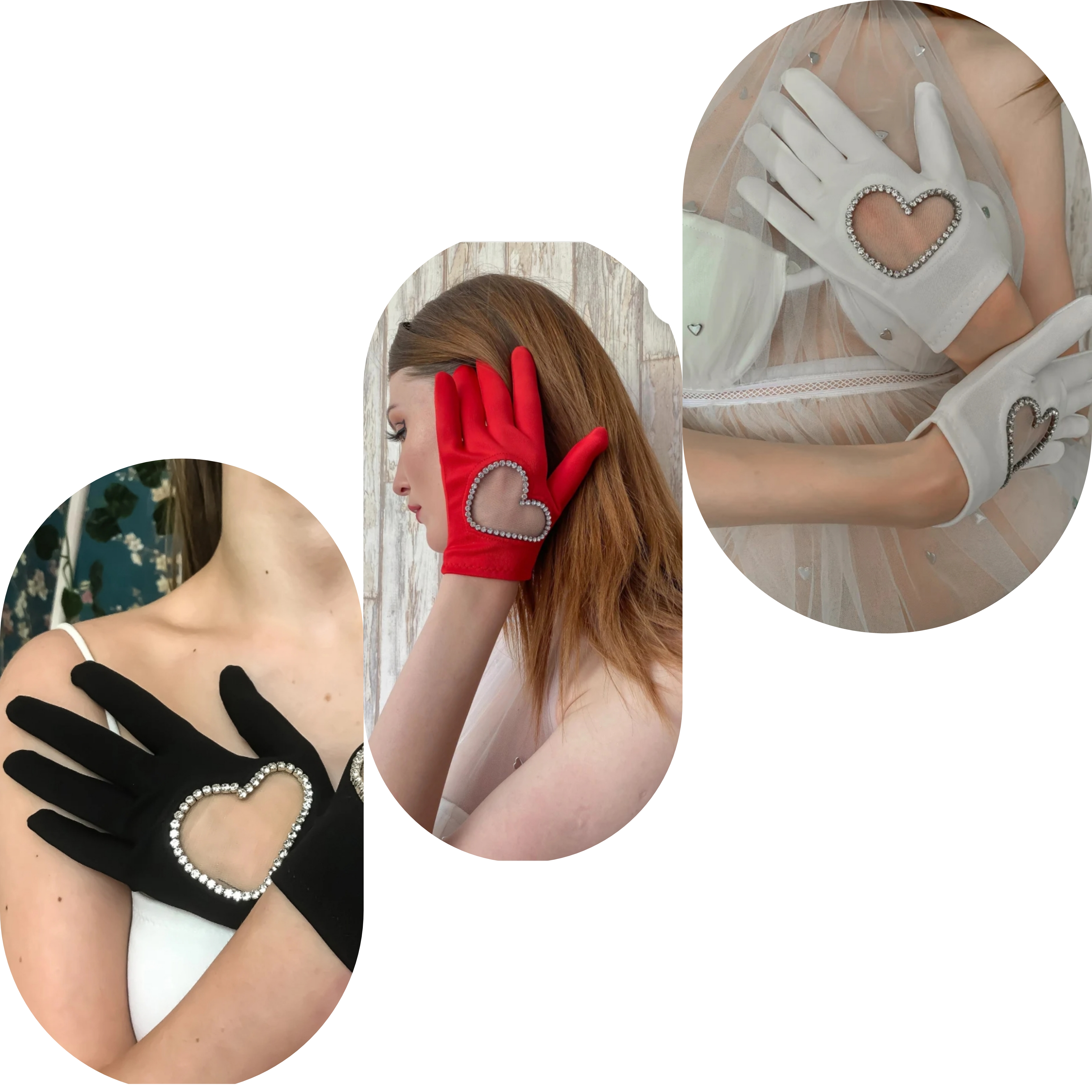 GLOVES WITH HEART SHAPE