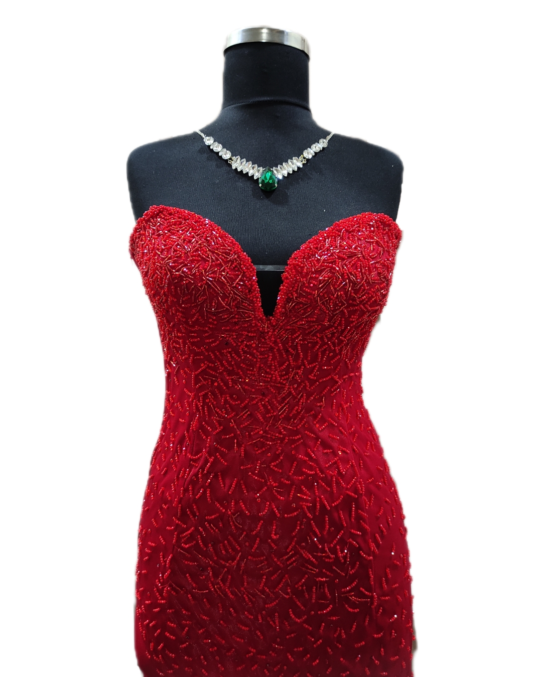 RED DRESS WITH CRYSTAL